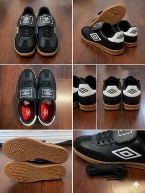 Umbro TX Men's Soccer Indoor Court Shoes Sneakers Black White Size 8.5M